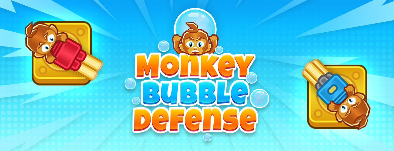 Monkey Bubble Defense - Construct turrets to protect your base from rogue bubbles.
